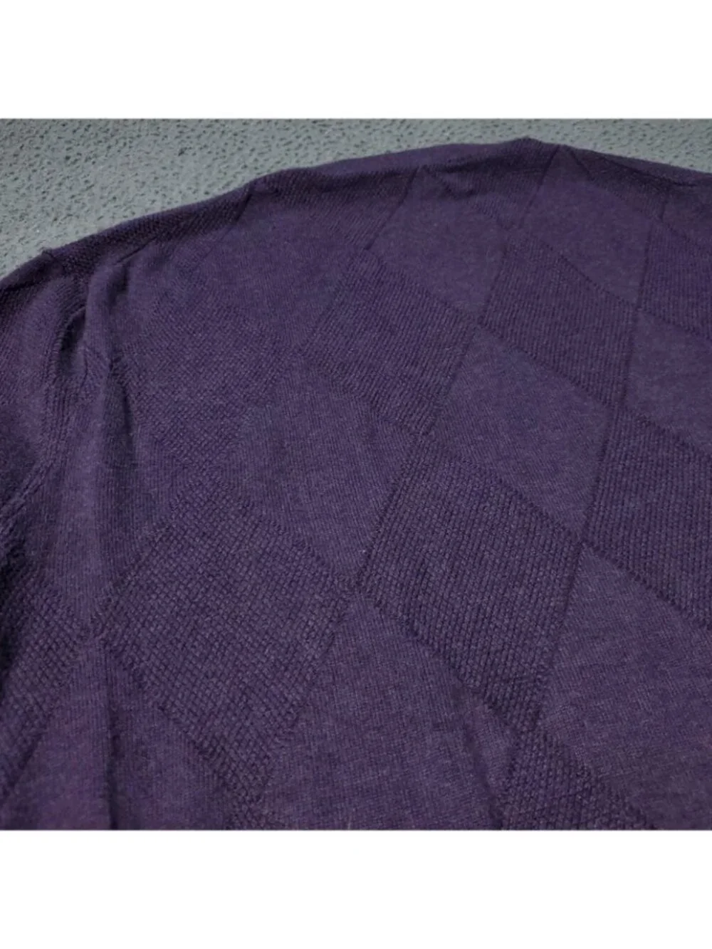 Banana Republic Sweater Mens M Medium Cotton Argyle Diamond Purple  Pullover